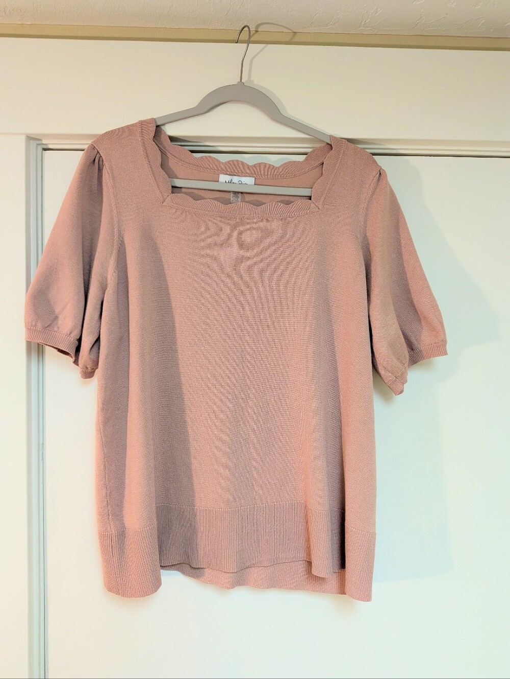 Scallop Edge Sweater Top 1X